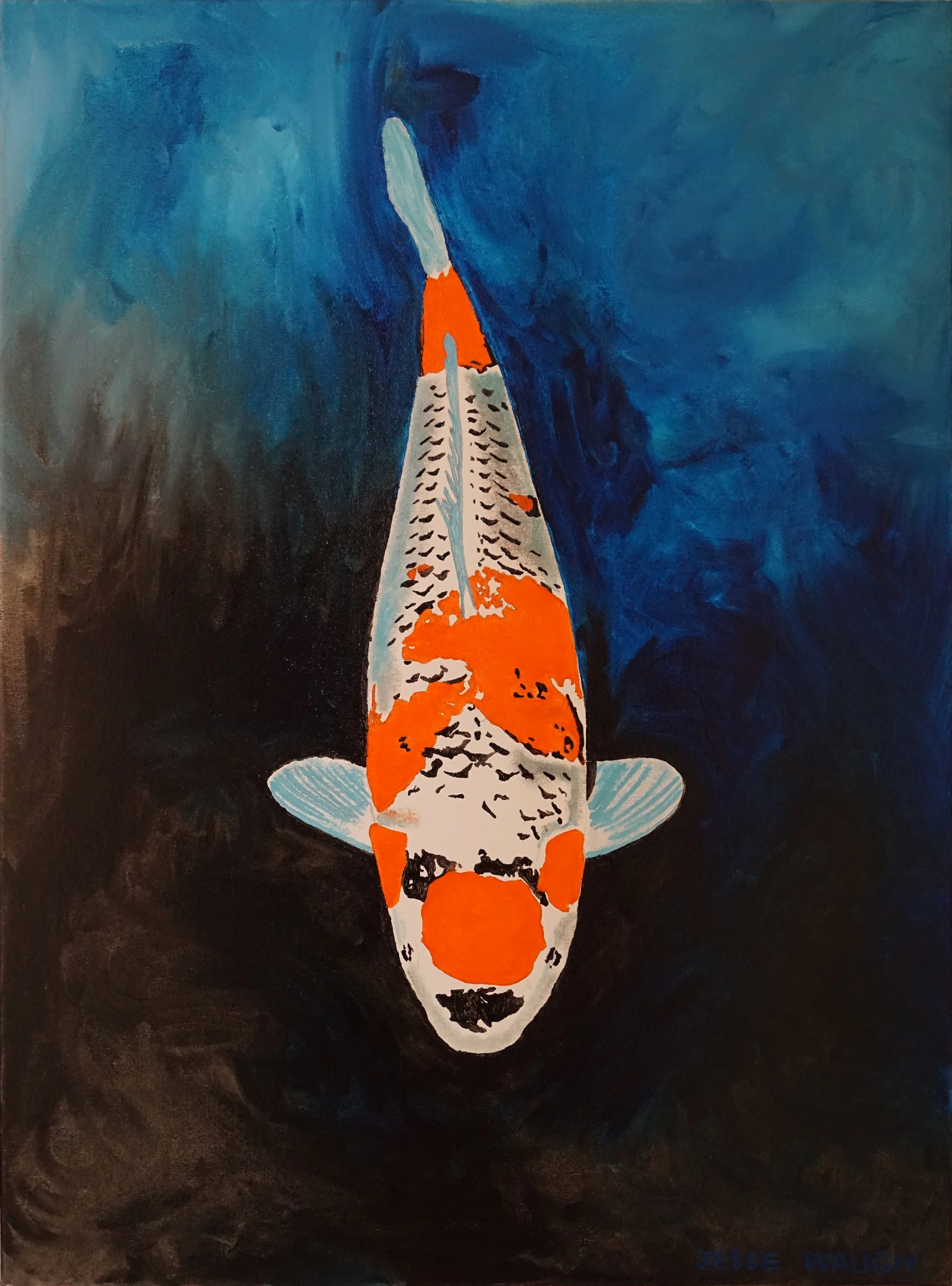 JESSE WAUGH DIVE 2015 OIL ON CANVAS