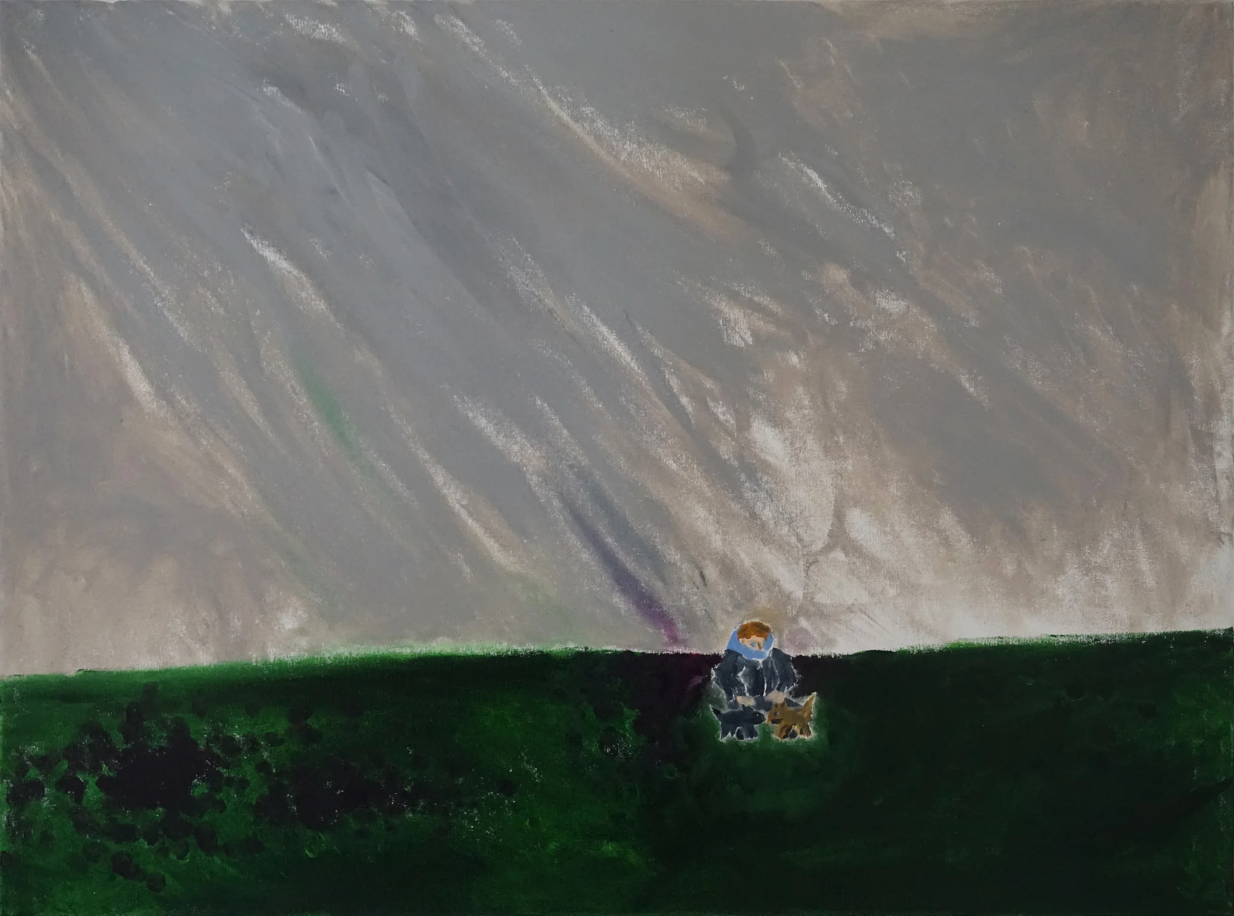 JESSE WAUGH HAILSTORM ON POMPY HILL 2016 OIL ON CANVAS