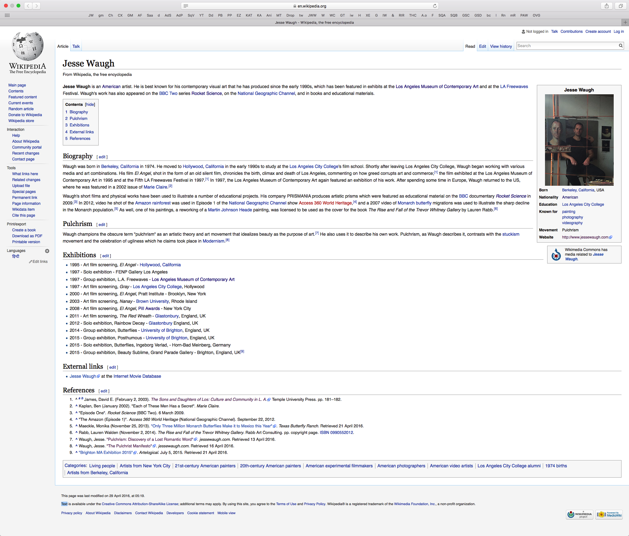 Jesse Waugh on Wikipedia!