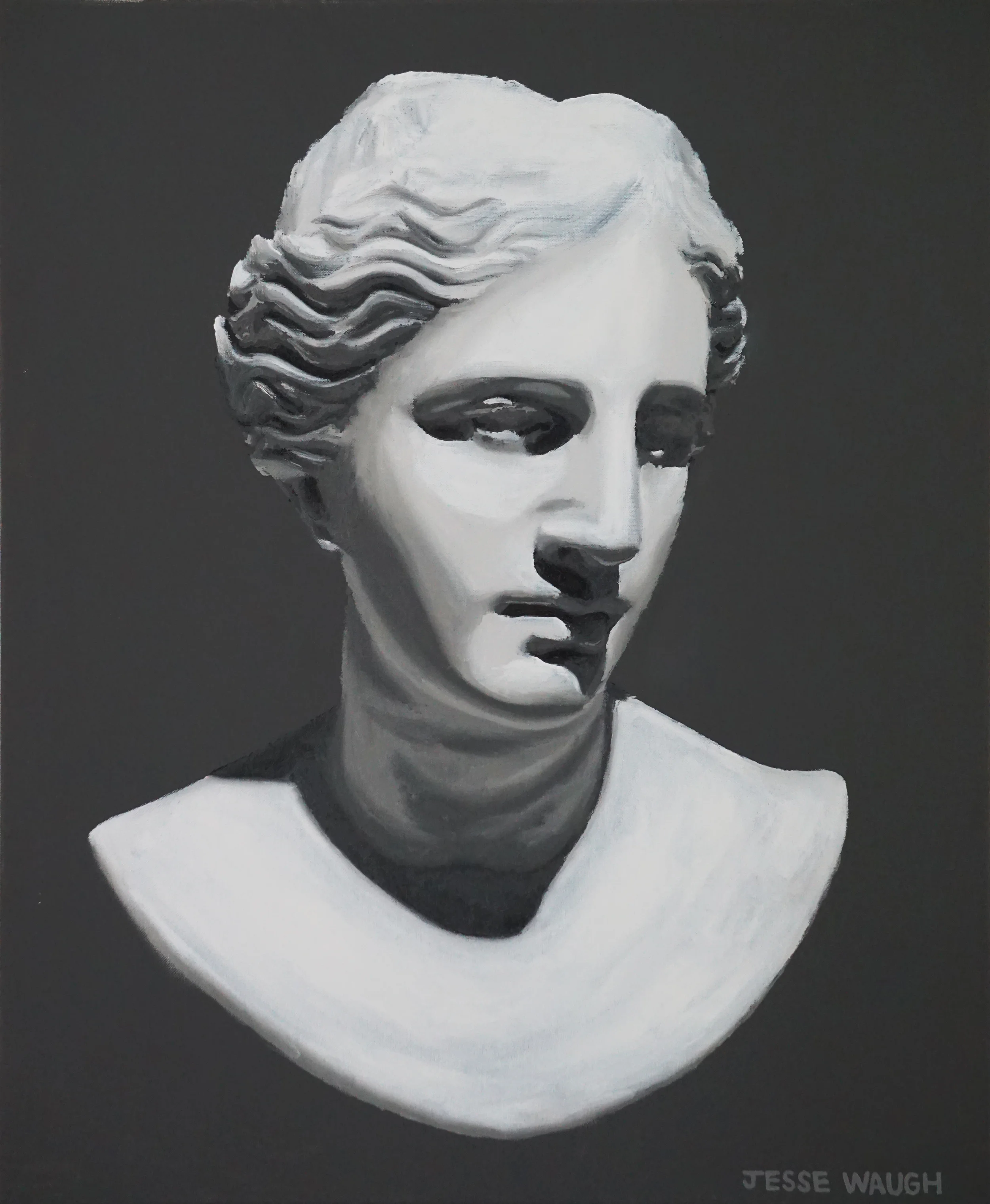 JESSE WAUGH REBIRTH OIL ON CANVAS 2016 60 X 73 CM