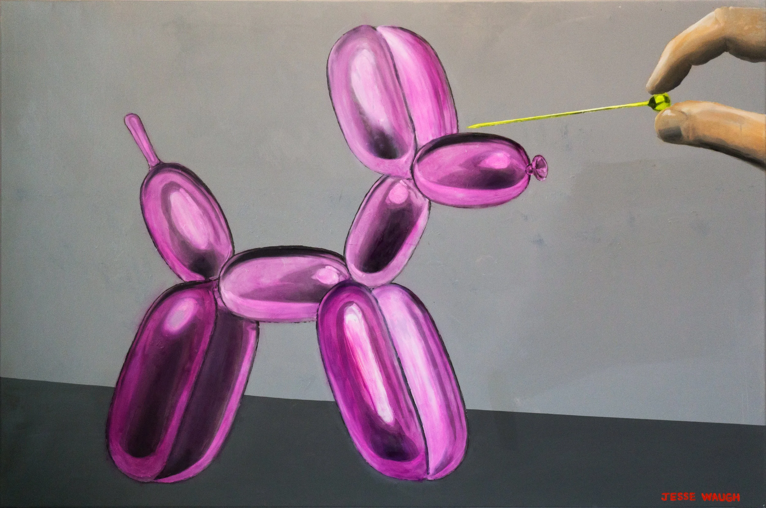 JESSE WAUGH ART BUBBLE 2016 OIL ON CANVAS 146 X 97 CM