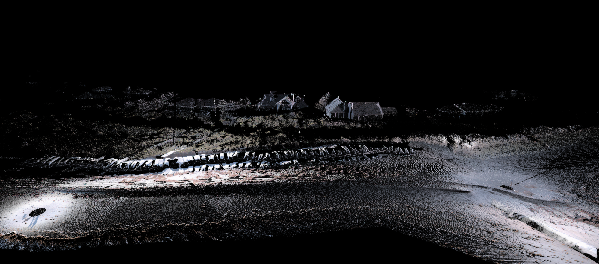 View of beach captured by laser scanning with photo colors&nbsp;overlaid on the point cloud&nbsp;​