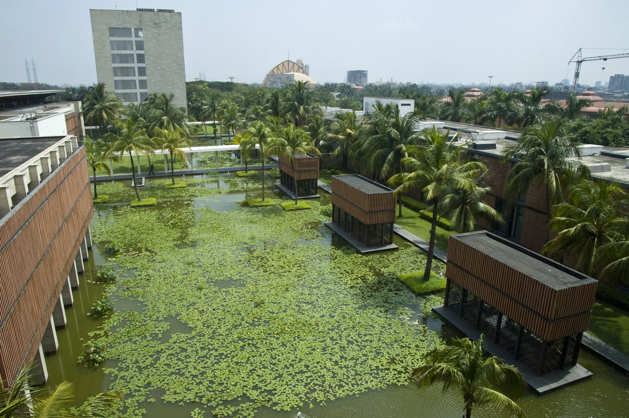 SRK has invited us to watch his team, the KnightRiders play against the Mumbai Indians. Luckily we're staying down the corridor from our friend Sachin Tendulkar so get to see him before the match. This is a view from my hotel room.