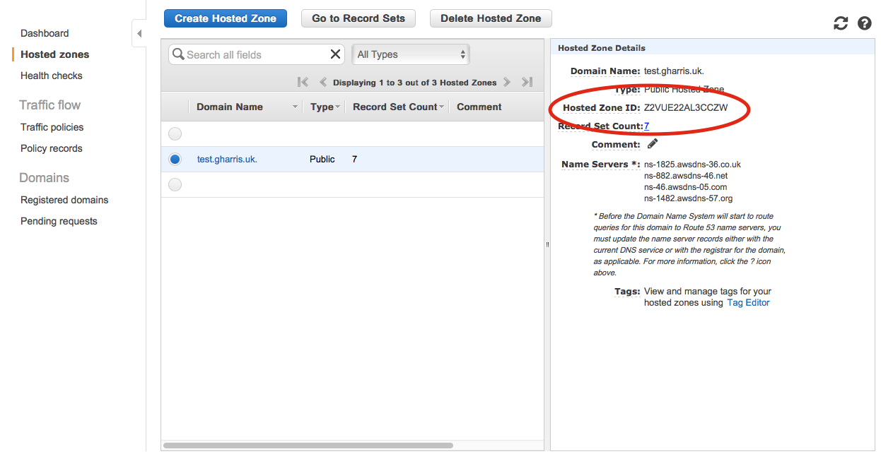 Route53 delegated subdomain