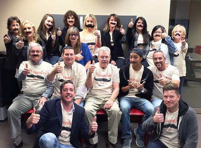 The Holden Custom Products gang, raising donation funds for "Movember" and growing mustaches