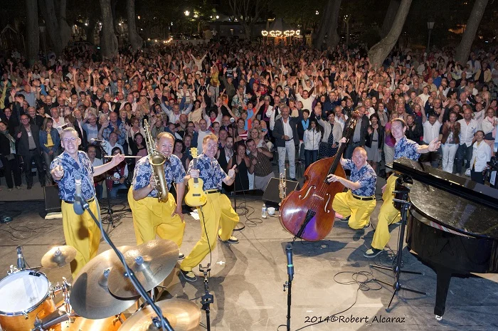 Normal
0
false
false
false
EN-US
X-NONE
X-NONE
MicrosoftInternetExplorer4
The Jive Aces are back home for the first time in several hectic weeks. Since Summertime Swing, under a month ago, the band has been all over the UK and Europe with highlights including a short run at The Edinburgh Fringe , performing to over 6000 people (filmed for national TV) at Bansko Jazz Festival in Bulgaria and wowing the crowd at Lunel Jazz Festival in South of France
/* Style Definitions */
table.MsoNormalTable
{mso-style-name:"Table Normal";
mso-tstyle-rowband-size:0;
mso-tstyle-colband-size:0;
mso-style-noshow:yes;
mso-style-priority:99;
mso-style-parent:"";
mso-padding-alt:0in 5.4pt 0in 5.4pt;
mso-para-margin:0in;
mso-para-margin-bottom:.0001pt;
mso-pagination:widow-orphan;
font-size:10.0pt;
font-family:"Times New Roman","serif";}