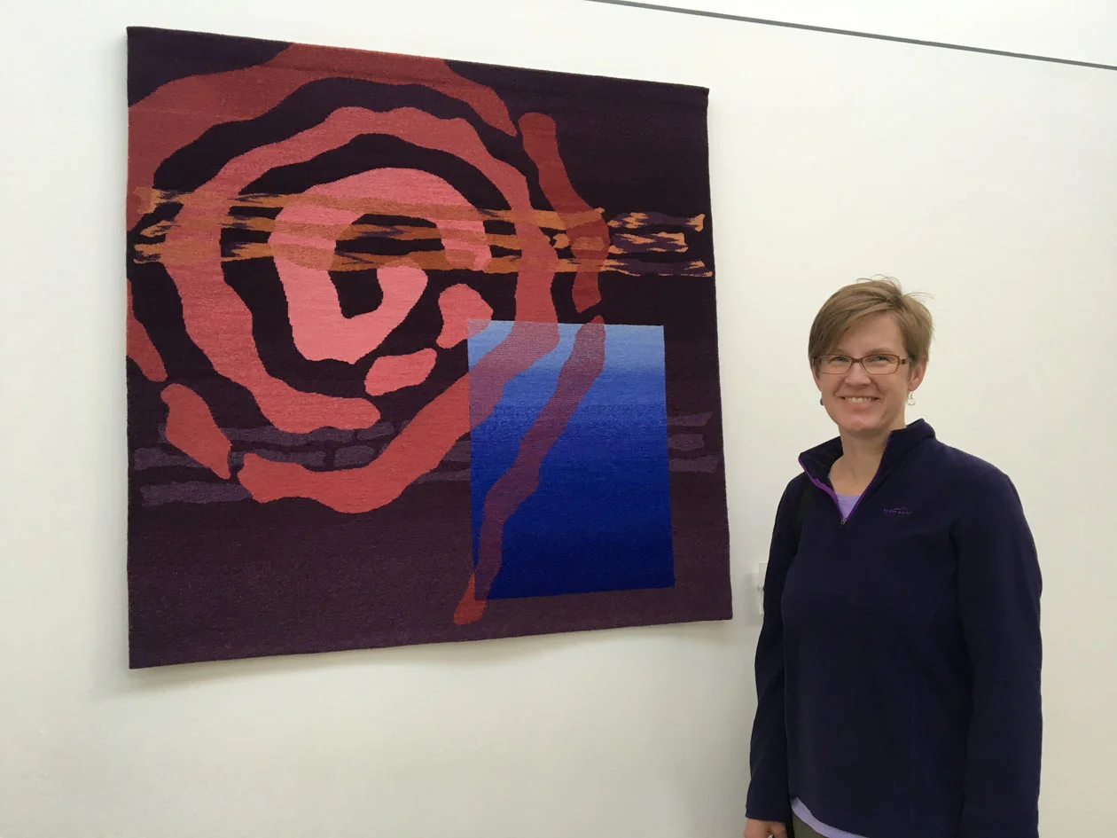 Rebecca Mezoff, Emergence II, collection of Colorado Northwestern Community College, 45 x 45 inches, hand-dyed wool tapestry