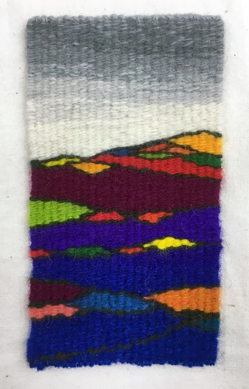 Rebecca Mezoff, Penland Landscape , 3 x 5 inches, tapestry