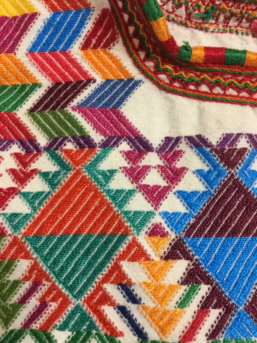 An embroidered huipil of Eugenia Tepaz Lopez