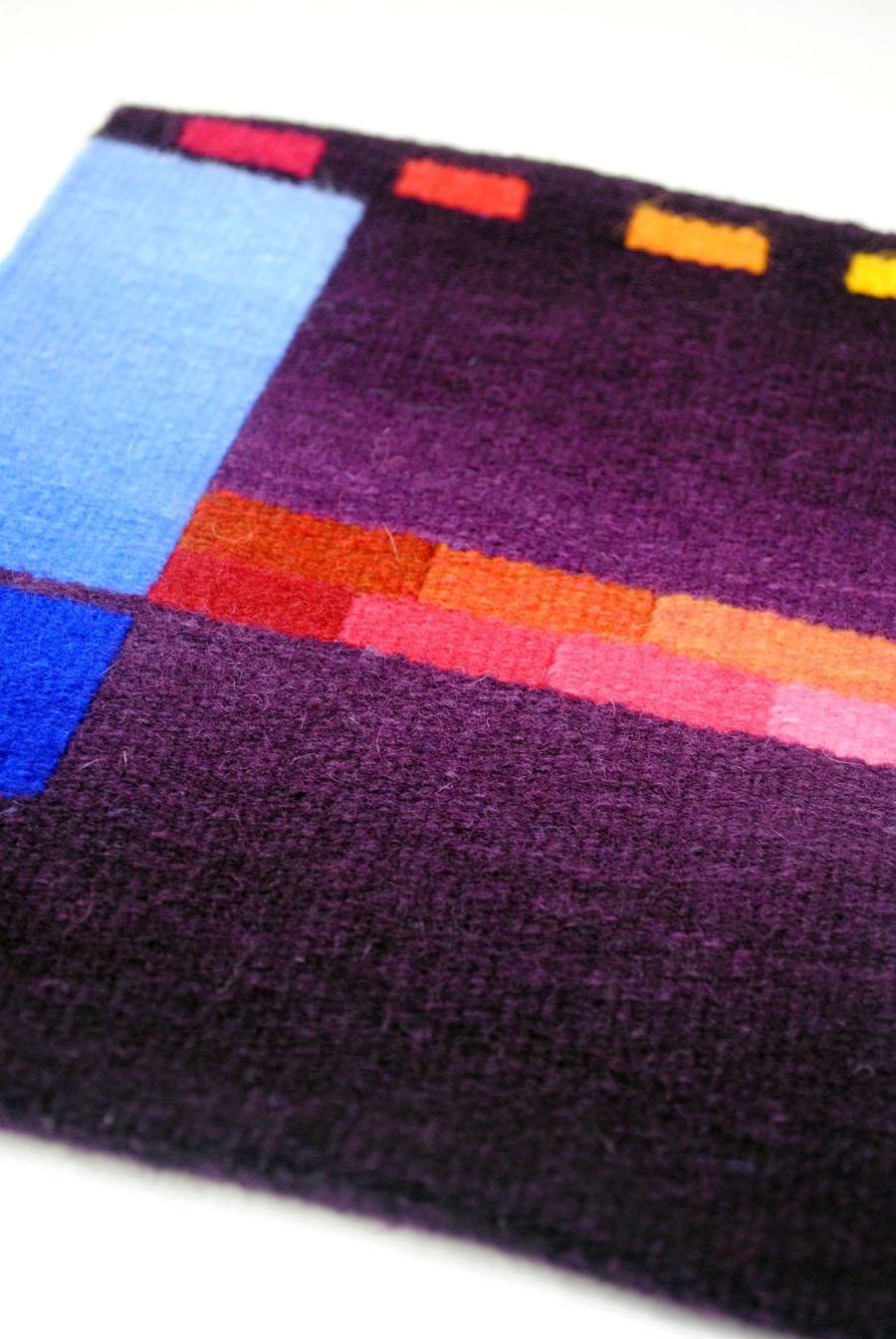 Woven sample for the client to show final choices of colors for Emergence VIII in woven form.