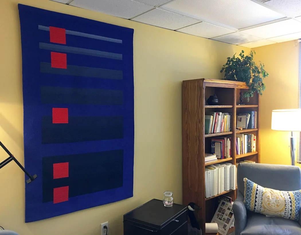 Rebecca Mezoff, Yesterday's Red, tapestry weaving, private collection, New York, probably woven in 2005
