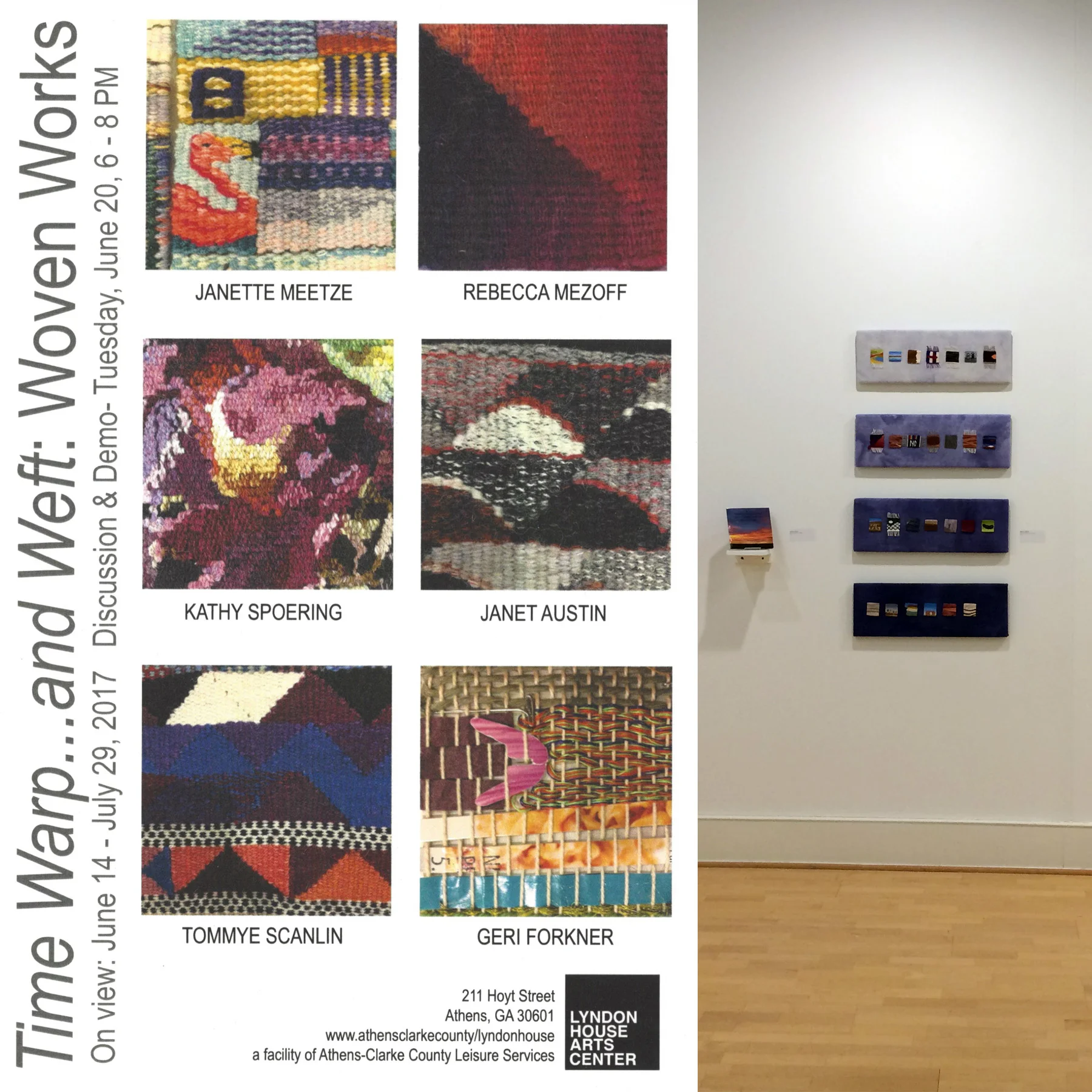 Postcard for the show with my piece installed to the right.
