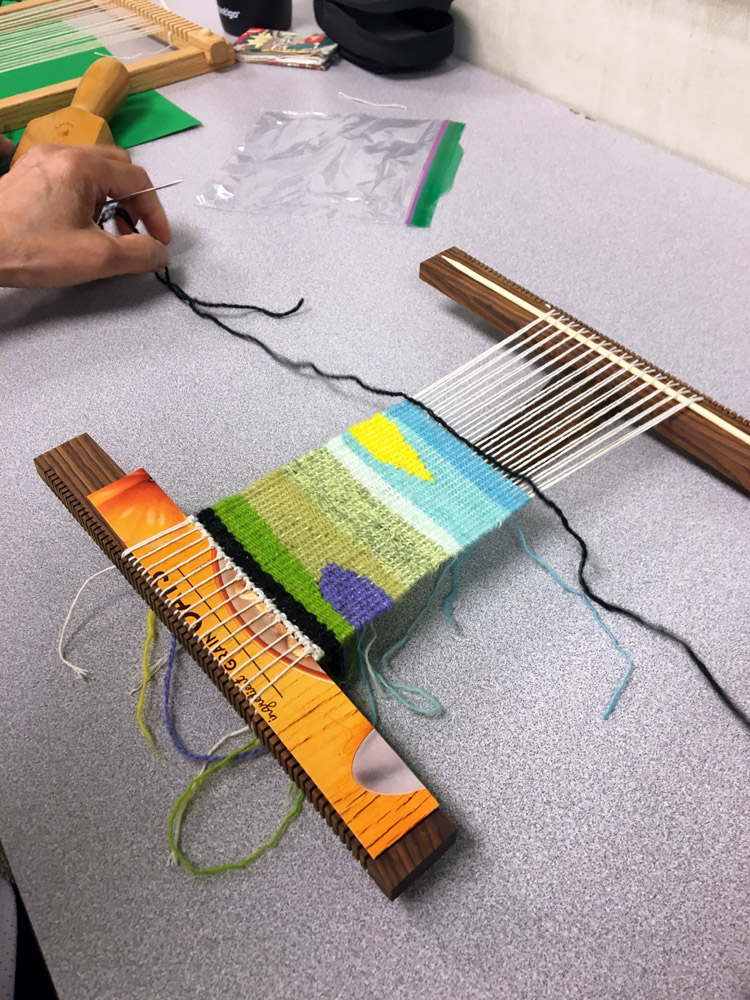 Elys wove quickly and accomplished this entire piece during the class.