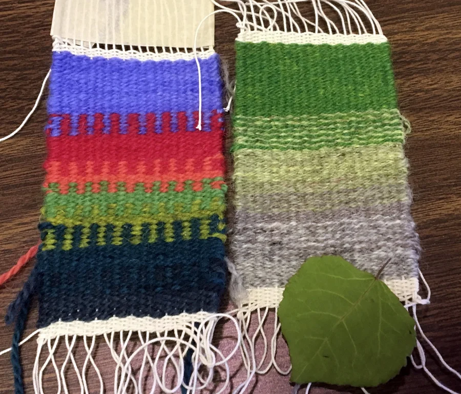 Gunnel's first couple sketch tapestries, Tapestry Camp 2017