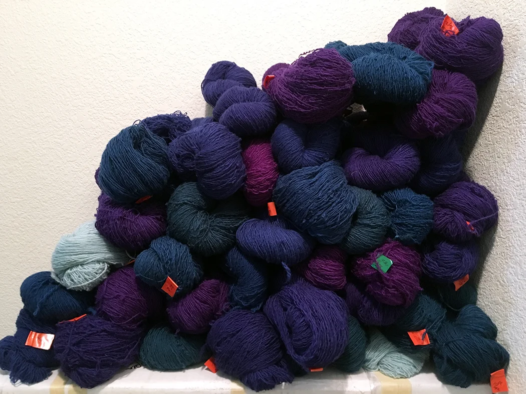 Rebecca Mezoff, hand-dyed Koehler singles for a commission