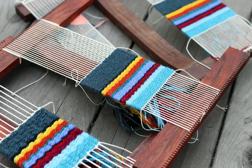 Rebecca Mezoff, tapestry examples at different setts.