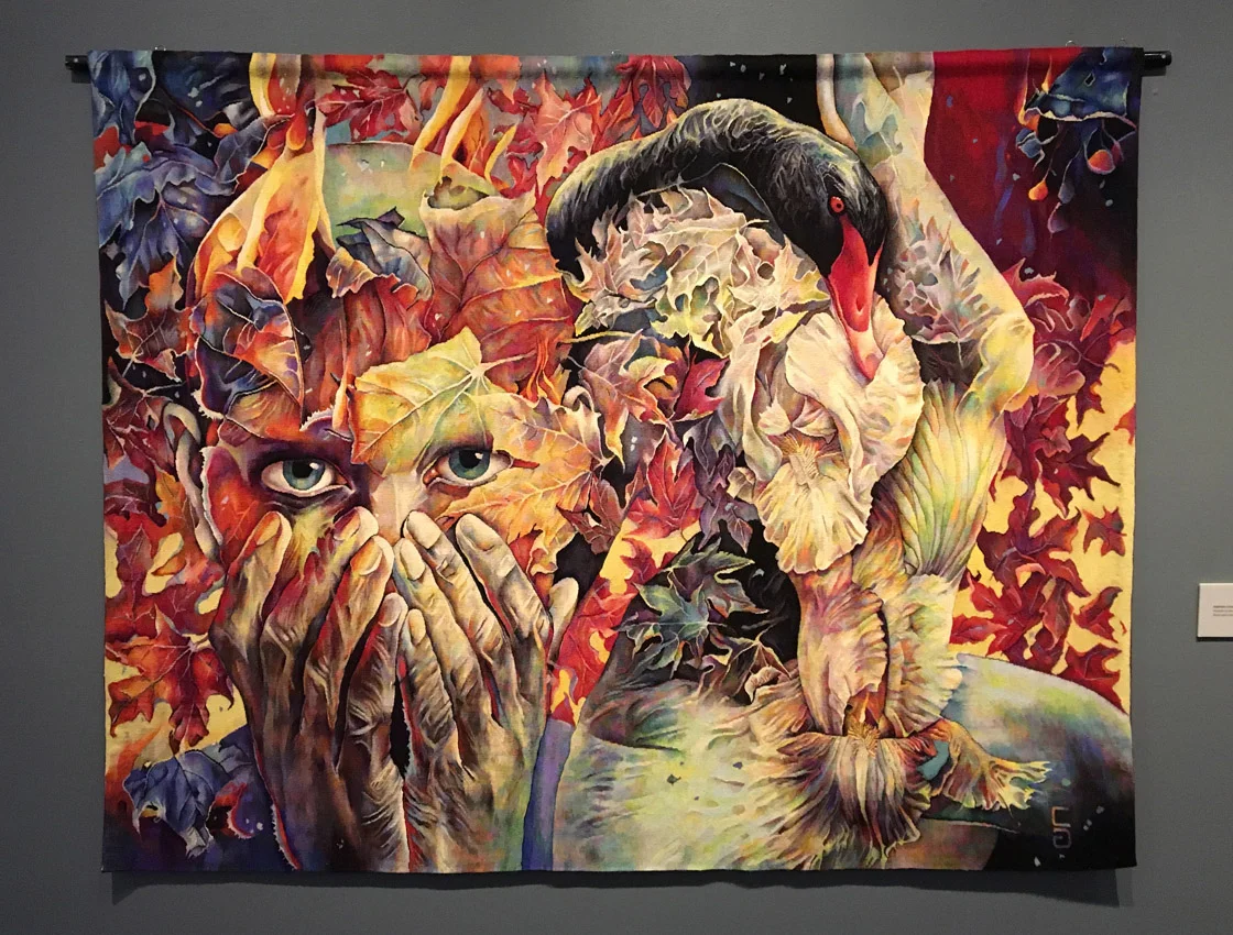 Gabriela Cristu, Prelude to the Afternoon of a Faun, 59 x 75 inches, wool and cotton.