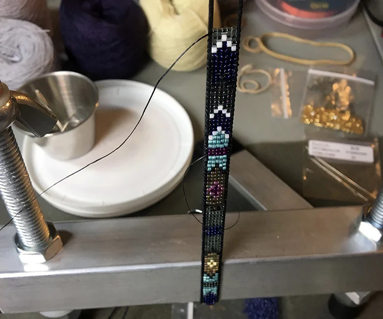 Bead weaving... I finally finished a weave-along!