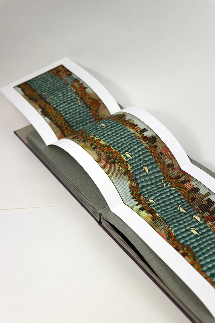 Susan Martin Maffei, Sailing down the Hudson (detail), 12 x 65 inches, in artist book Narratives