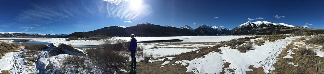 Twin Lakes, CO. A hidden gem at the end of a blocked winter pass, a destination for no downhill skier or snowmobiler… makes it the perfect place for me, knitting needles and snowshoes in hand. photo: Emily Haire