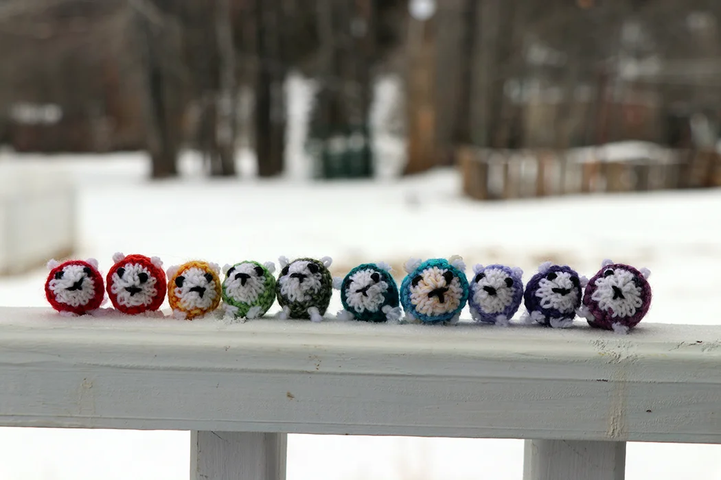 A rainbow of sheep.