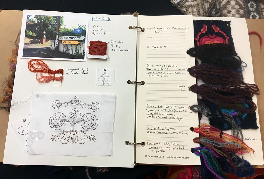Kate Larson spinning and fibers notebook