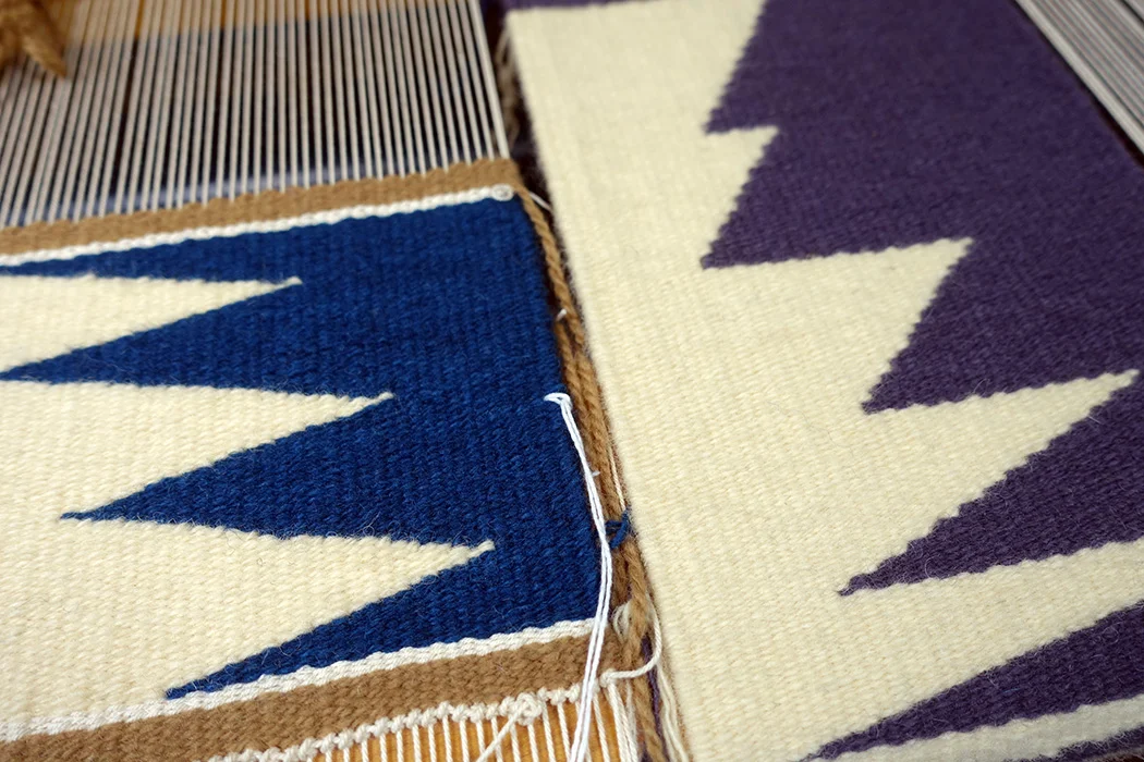 Angle samplers for an upcoming book on tapestry techniques, Rebecca Mezoff