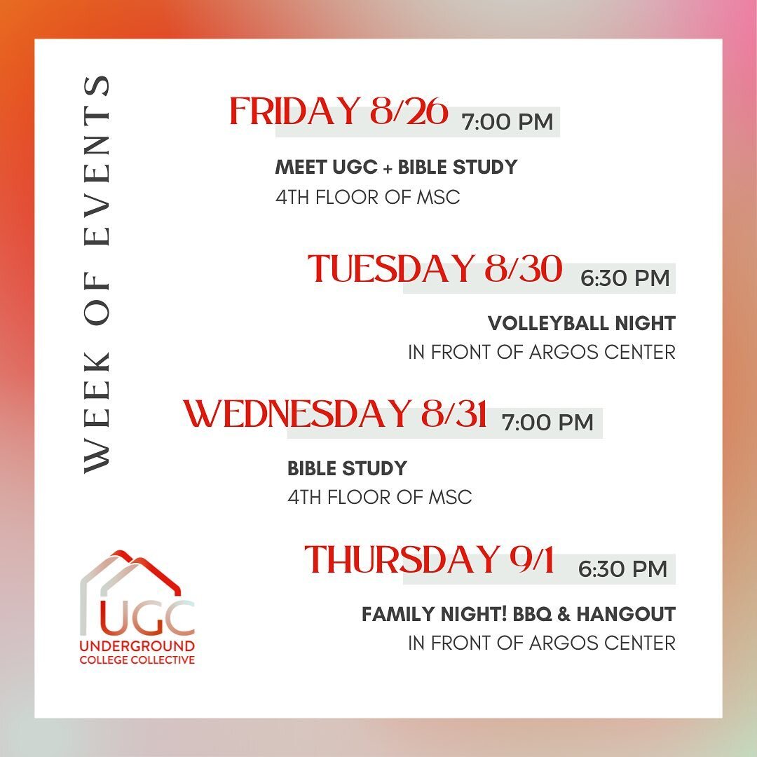 We&rsquo;re not done yet!! Come hang out with Underground College for our second week of events 🤗 #usf #UGC #whodontlikebbq 🤔