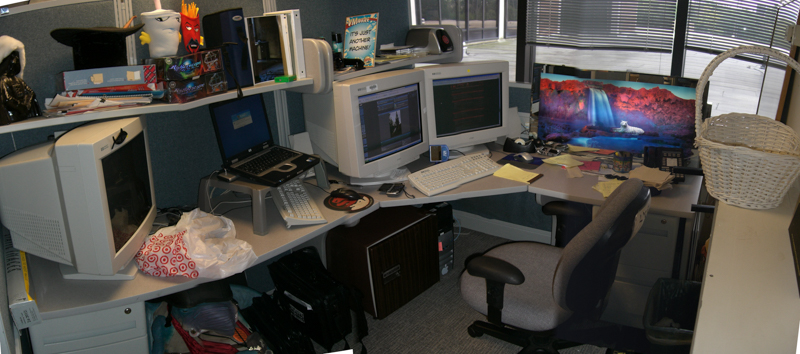 I haven't even had time to take a picture of where I work since I had gigantic CRT monitors.