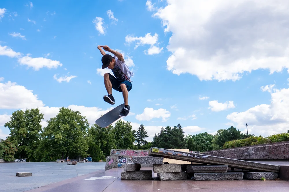 Skateboarder Hudson da Paz in Prague, Czech Republic.
