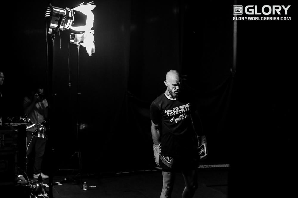 Casey Green underneath the lights, right before the walkout. 