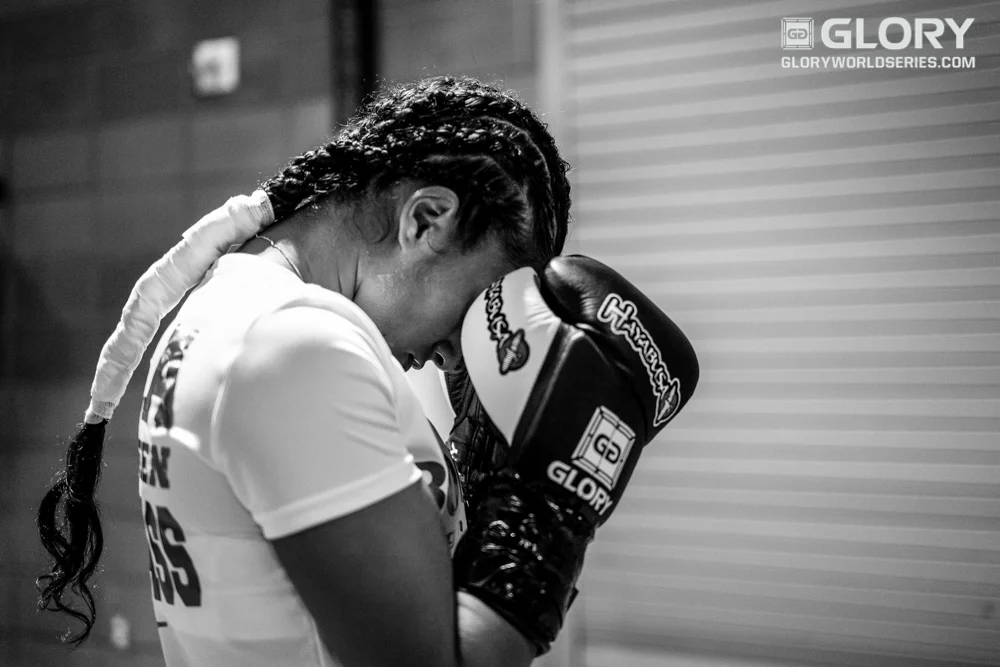 Esma Hasshass with a moment to herself before she faced off with Tiffany Van Soest. 