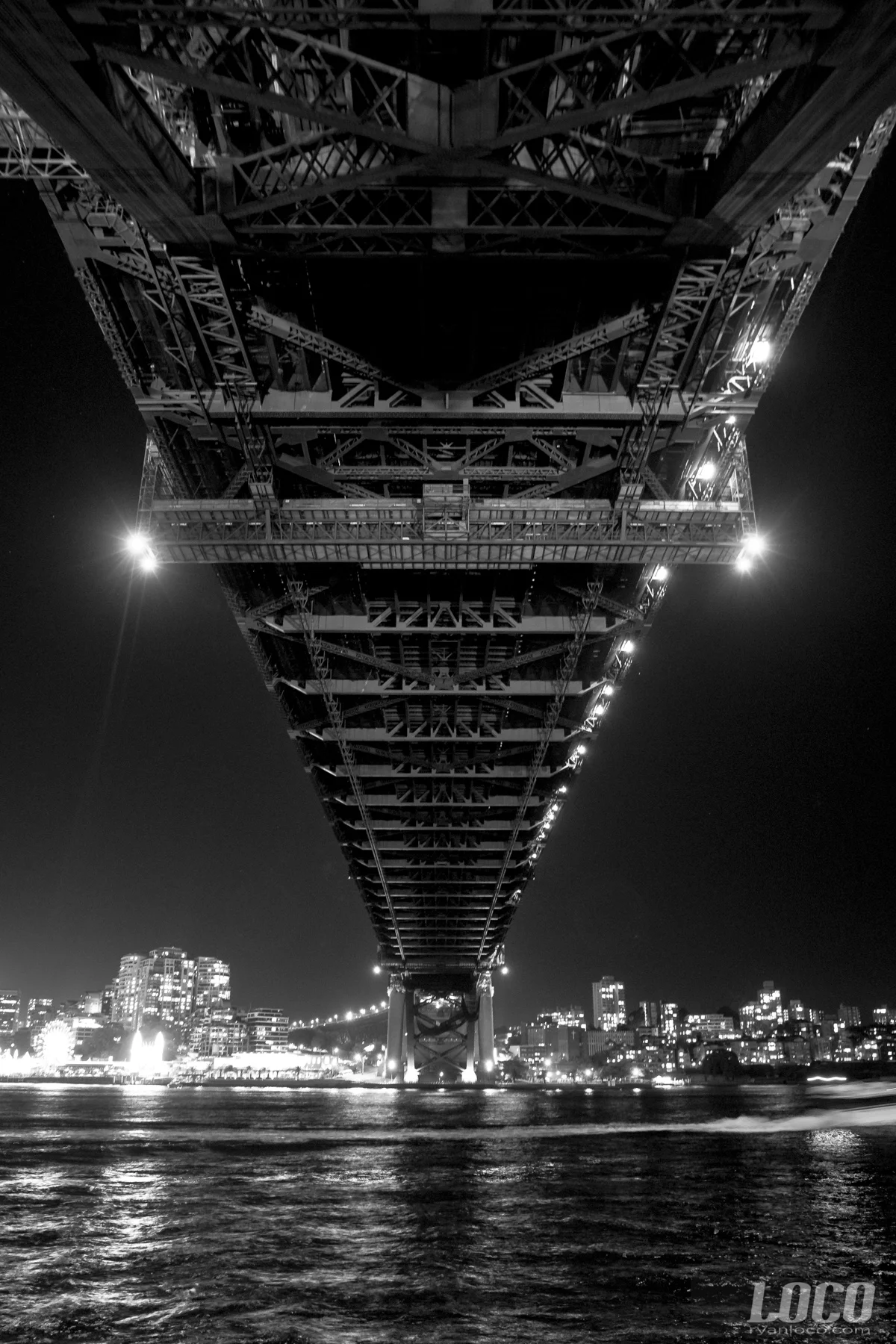 Underneath the Harbour Bridge in Sydney, Australia. 