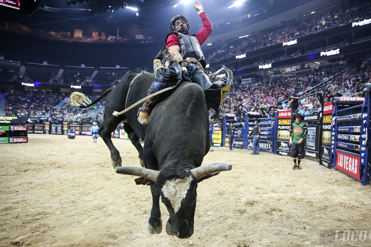 A bull rider comes right for me at the PBR World Finals in Las Vegas at the T-Mobile Arena. 
