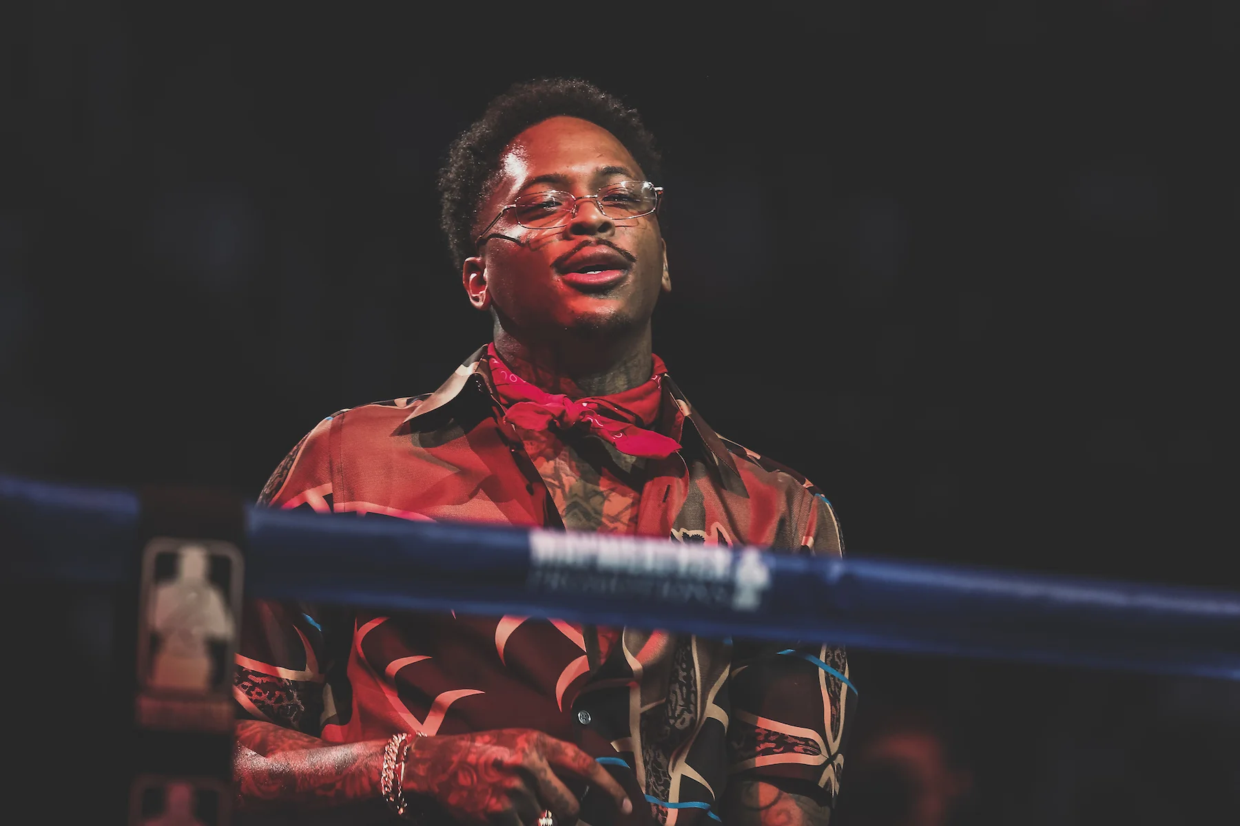 YG at the Mayweather v McGregor Weigh In