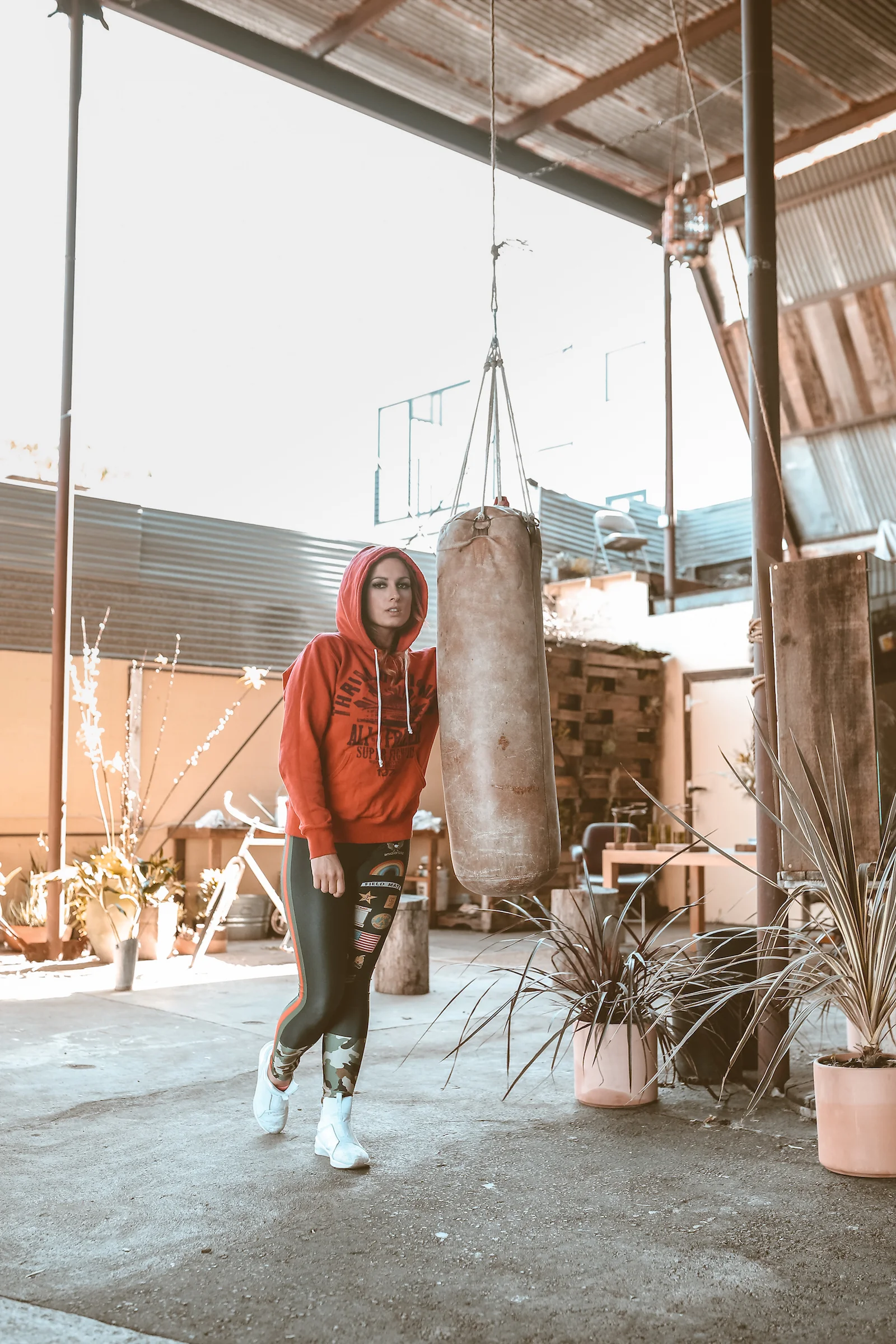 WWE Superstar and “The Man”, Becky Lynch, in a makeshift boxing gym/dead flower shop. Venice, CA.