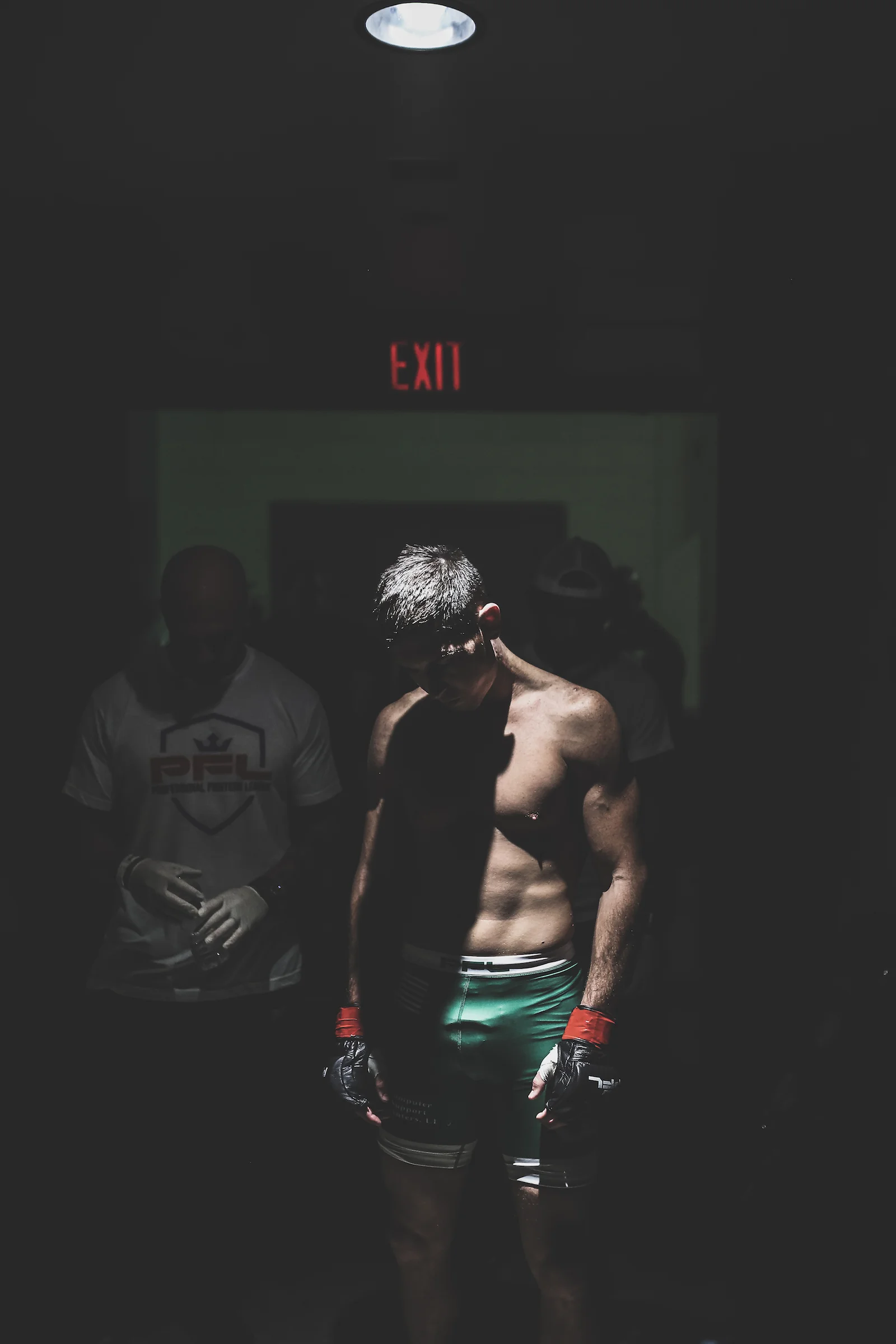 Steven Siler waits to make the walk to the cage for PFL in Long Island, NY.