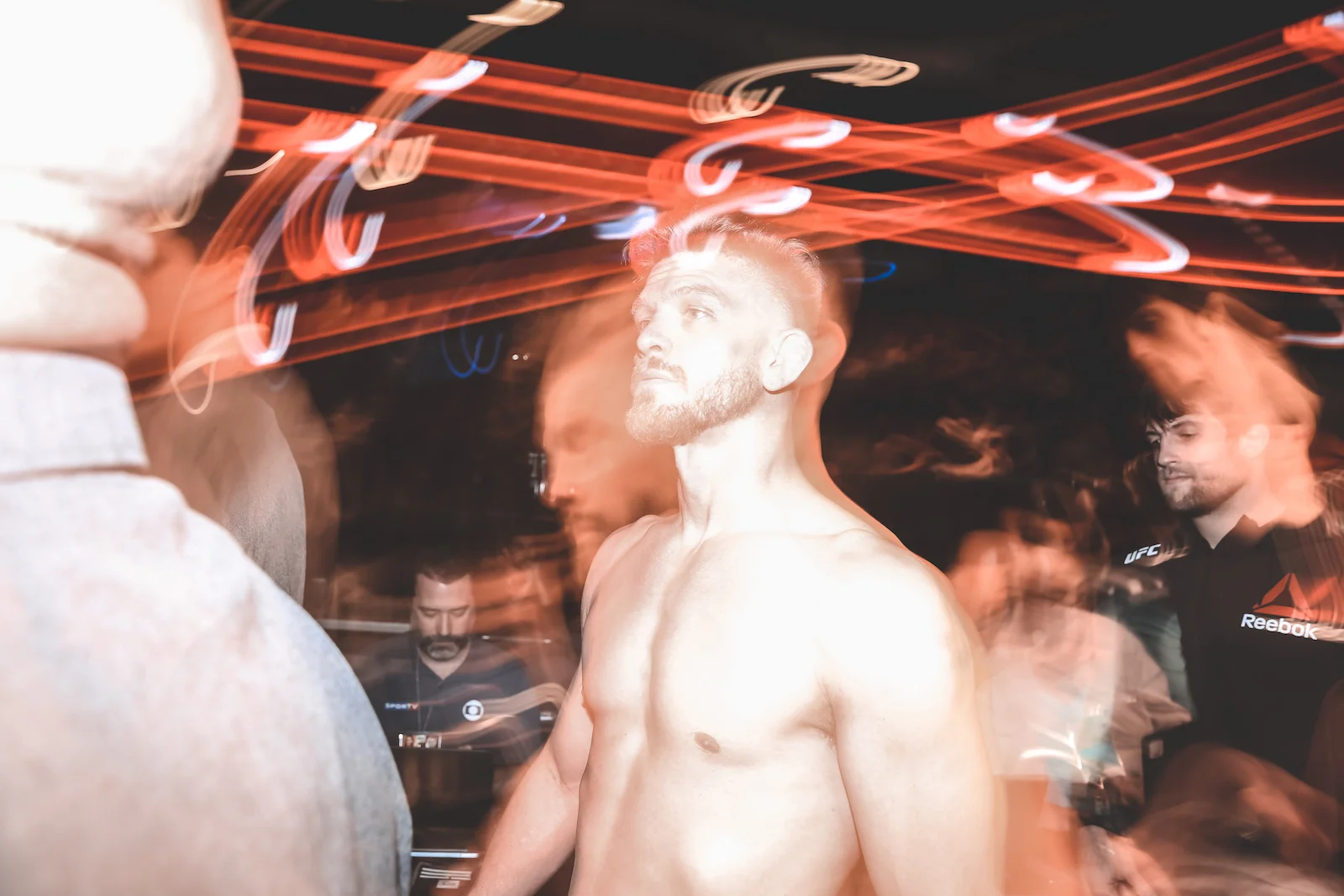 Mike Pyle leaves the Octagon for the last time. Las Vegas, NV.