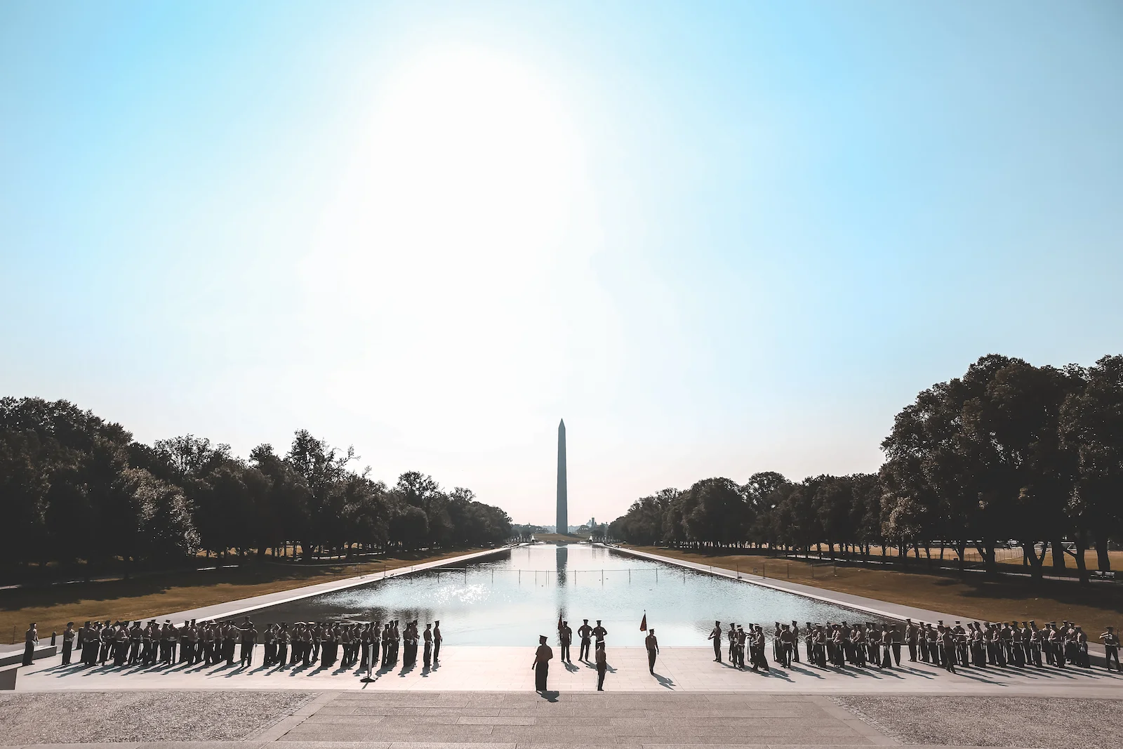 The Marines at sunrise in Washington, DC.