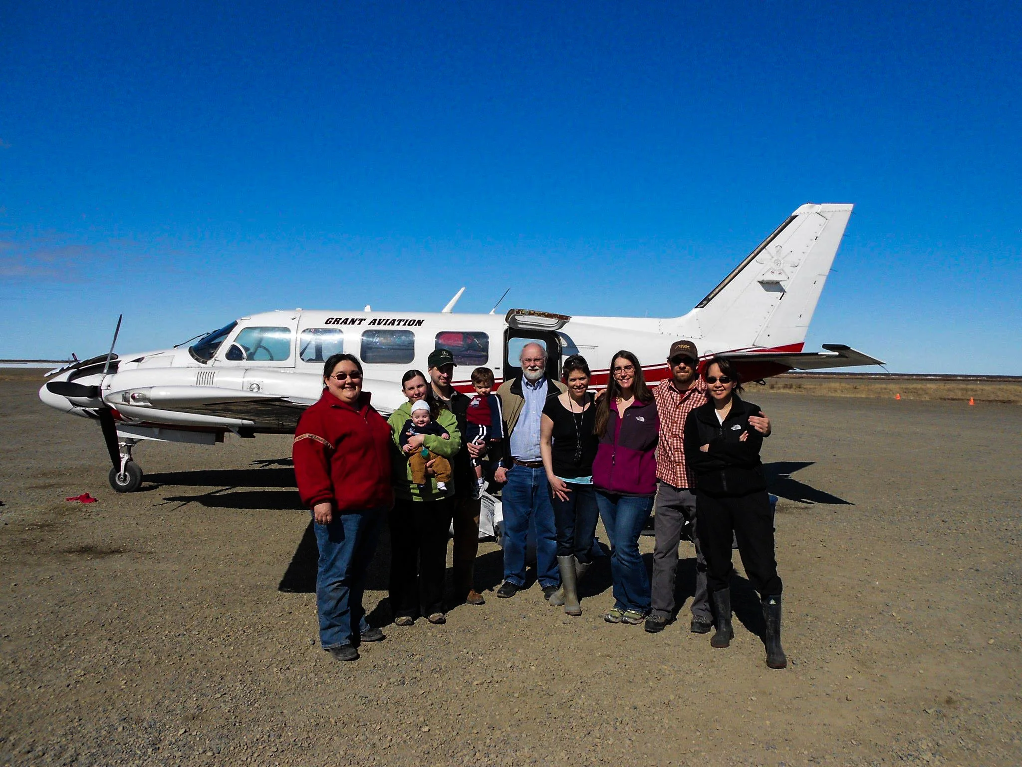 Kyle Pratt with most of the staff of Eek School.