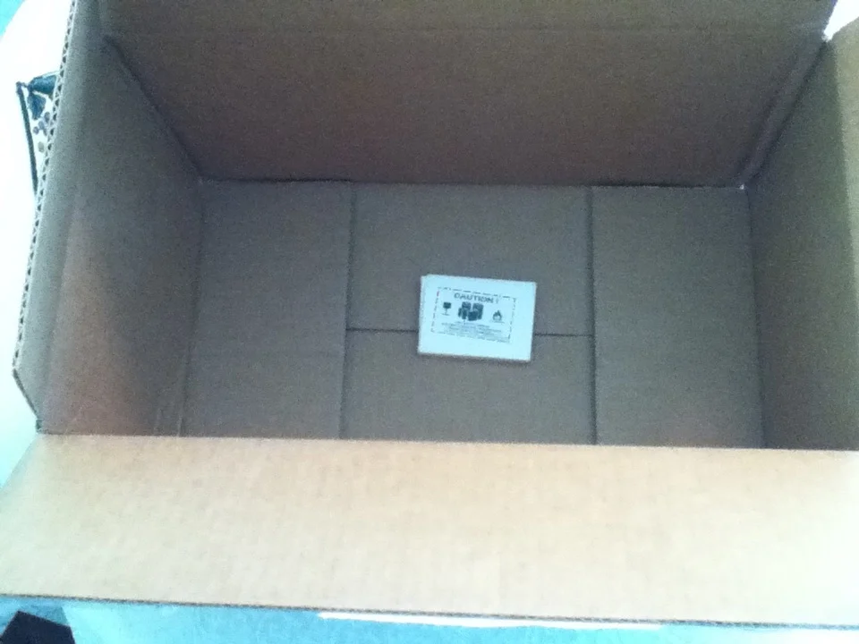 A large but nearly empty box.