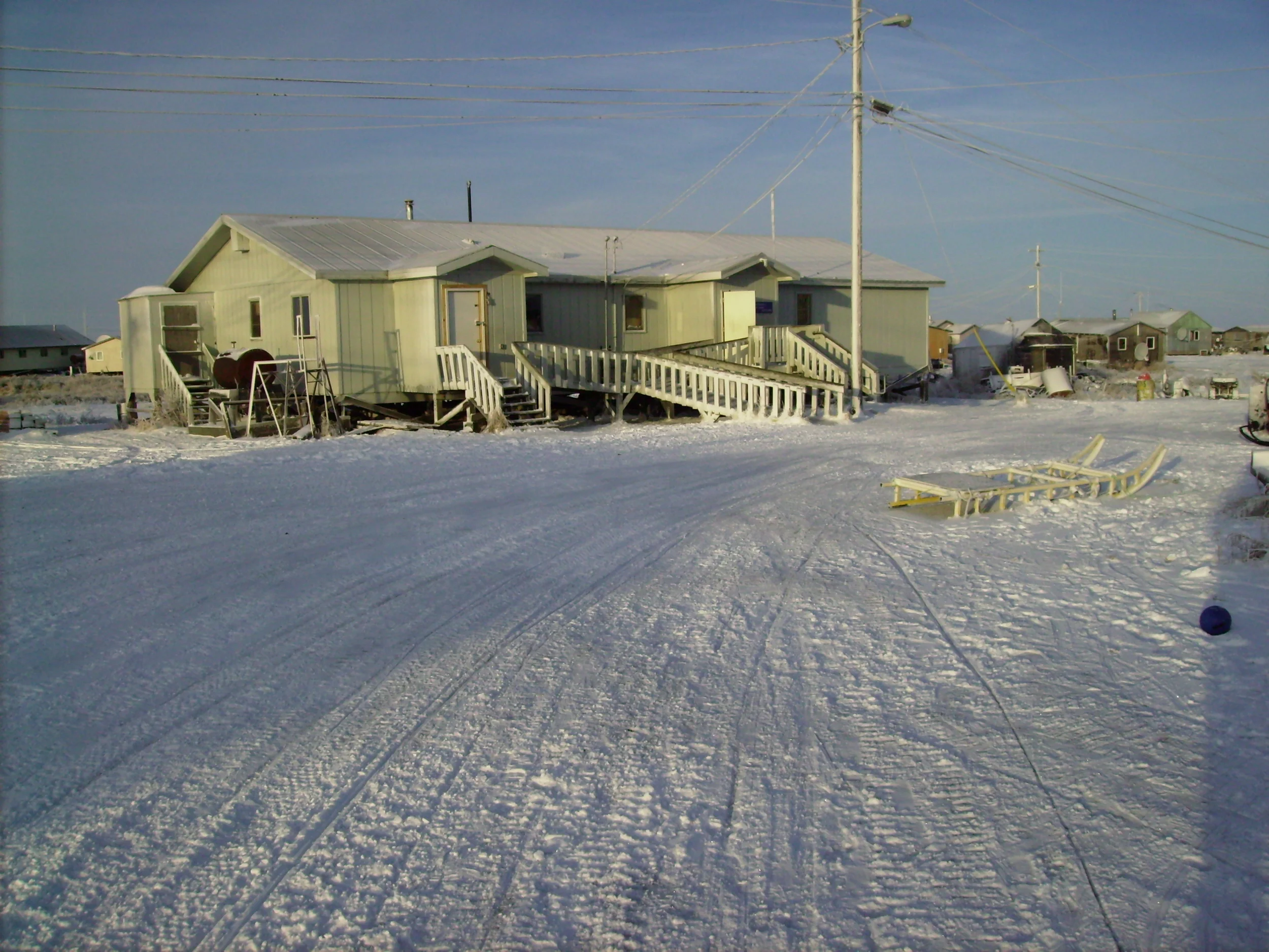 The Eek post office in winter