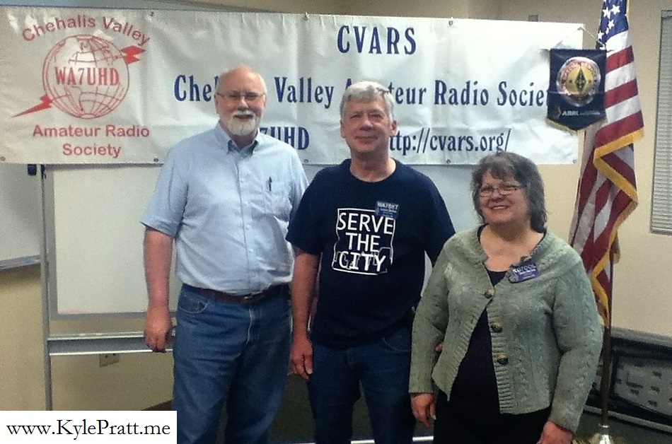 Kyle Pratt with ham radio mentors Lorin and Veda Moline