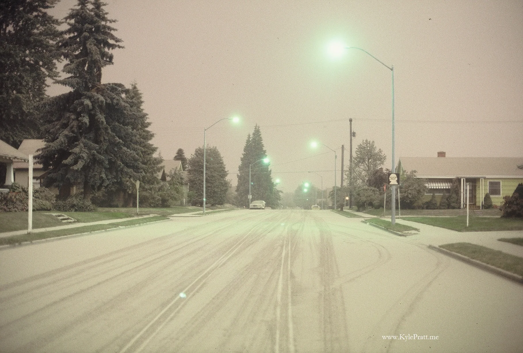 The street in front of our home at 9:00 a.m. on May 25, 1980