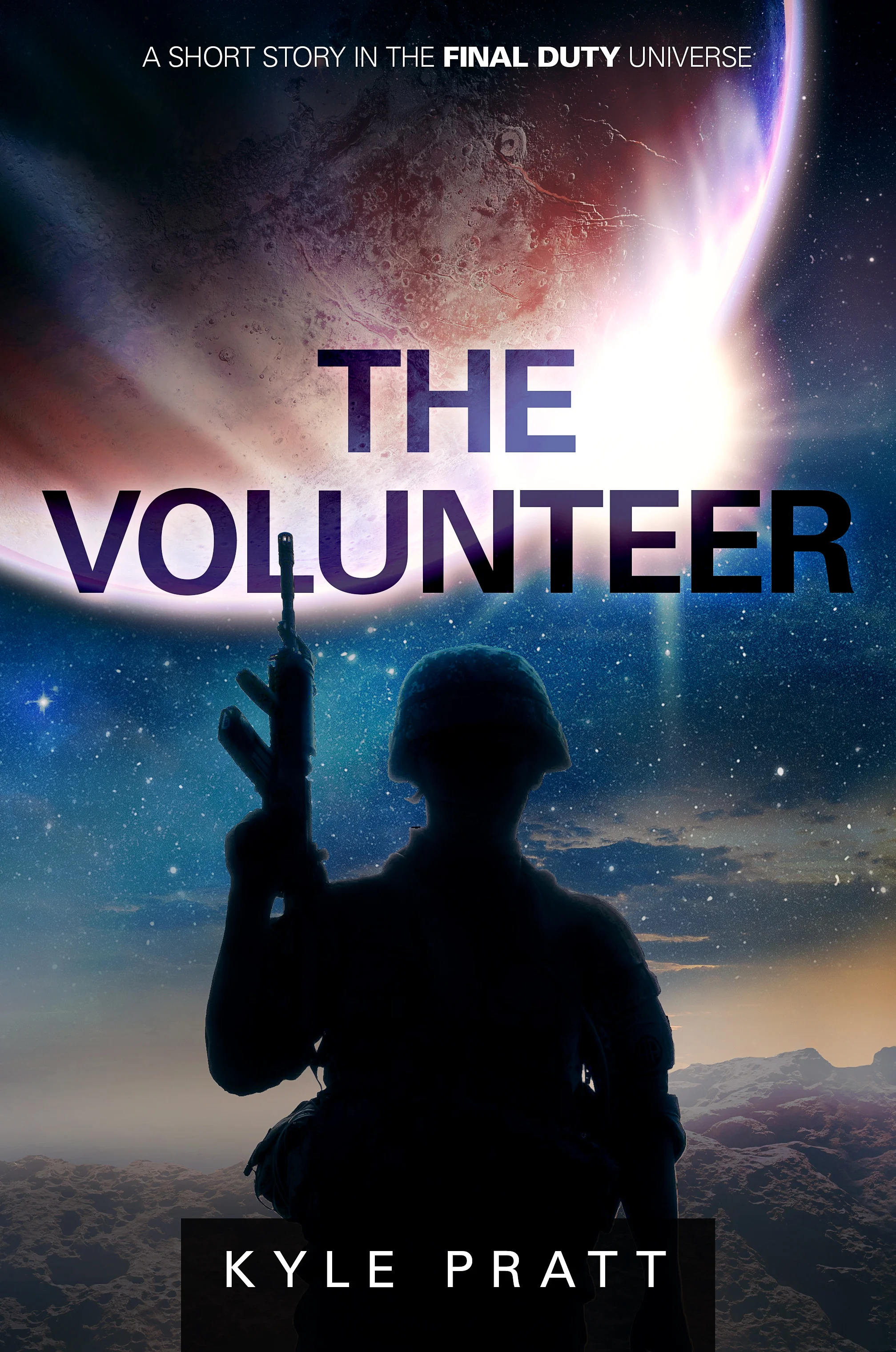 The Volunteer After the hex attack Earth, Garvin Blake wants to impress his girlfriend and be something of a hero and so agrees to be cloned. The Volunteer , my fourth story in the Final Duty universe, is a flash fiction piece of about 1,000-words. The Volunteer and Infinite Darkness are two stories that originate from a common idea. However, Infinite Darkness takes a sad, but hopeful turn while The Volunteer heads in a darker direction. Because The Volunteer is flash fiction, I don’t sell the story. It’s only available to newsletter subscribers .