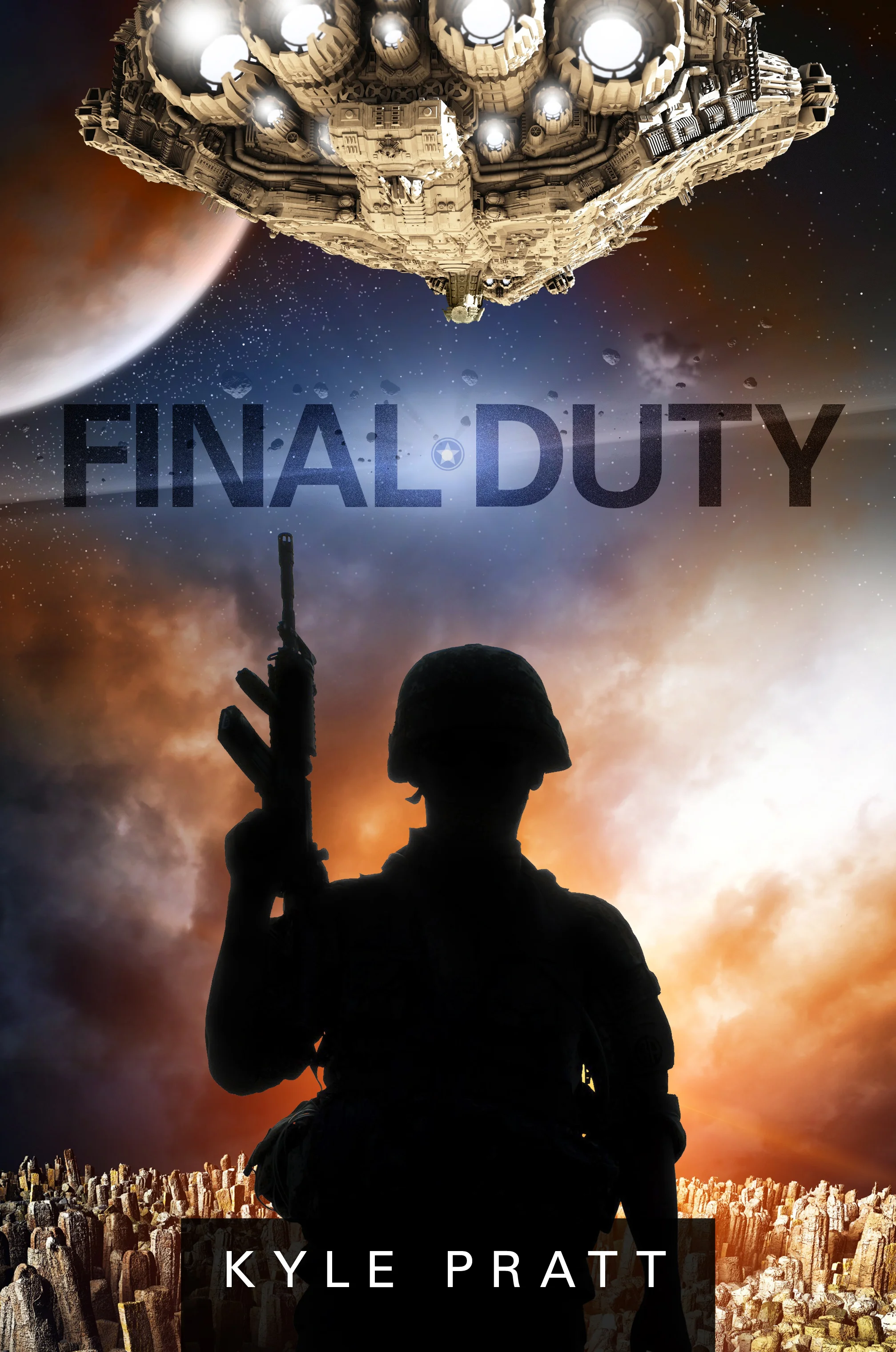 Final Duty Twenty years after the death of her father during the Battle of Altair, Lieutenant Amy Palmer returns to the system as an officer aboard the reconnaissance ship Mirage. Almost immediately disaster strikes and Amy, along with the crew of the Mirage, must face the possibility of performing their final duties. Final Duty is a 15,000 word novelette available as an ebook, and as an audiobook with both a male and female narrator.