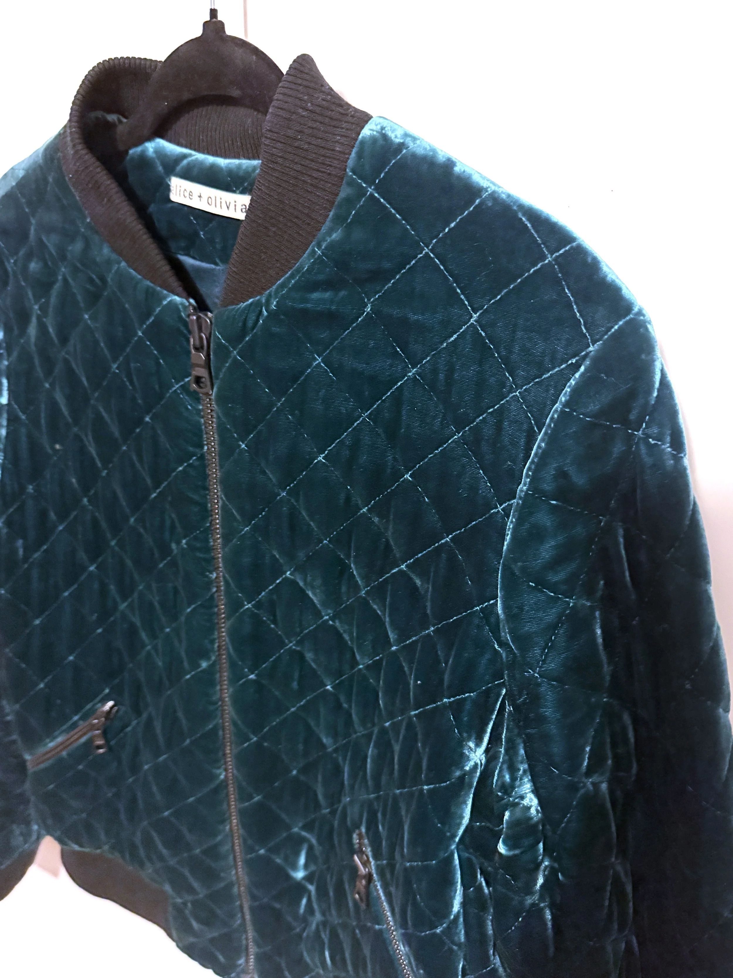 AliceandOliviaTealquiltedbombercloseup.JPG