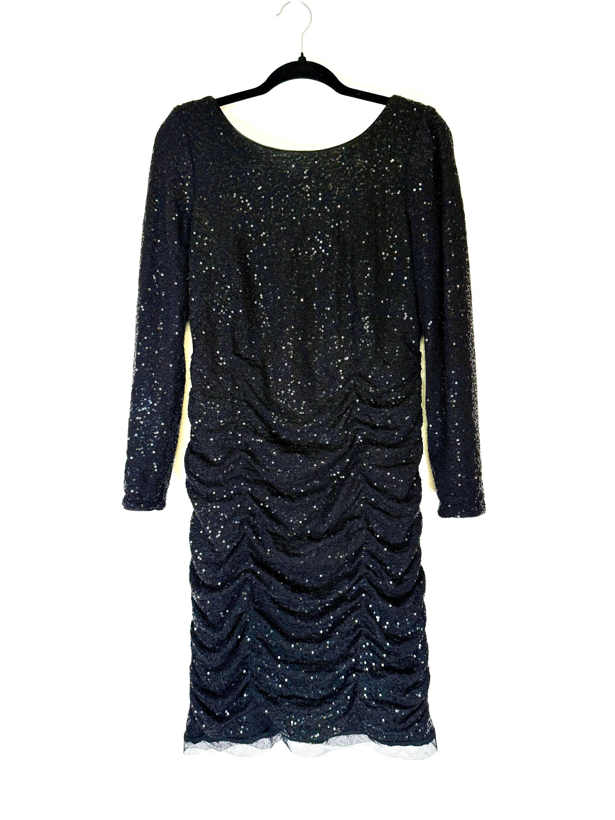 Blacksequinstretchrucheddress.jpg