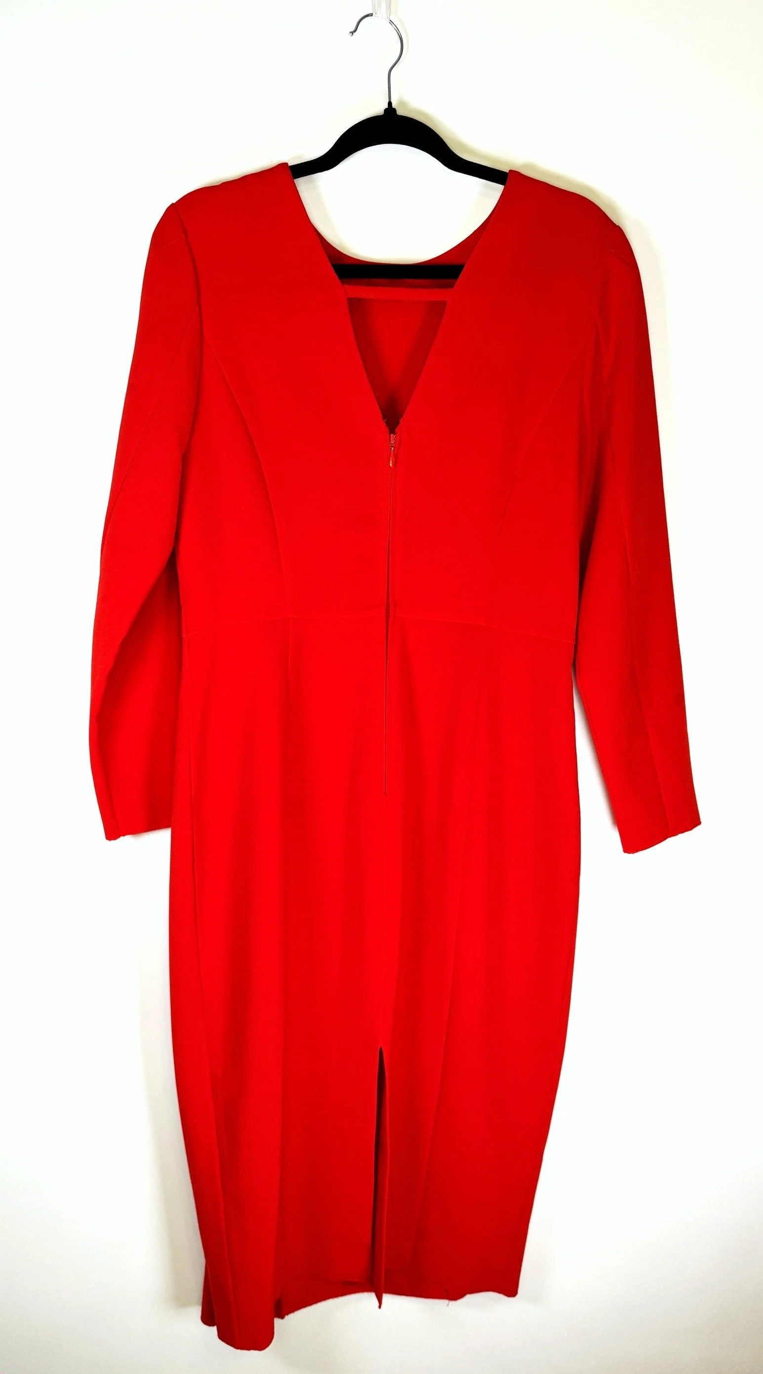 RedLongsleevefitteddresswithruffleBack.jpg