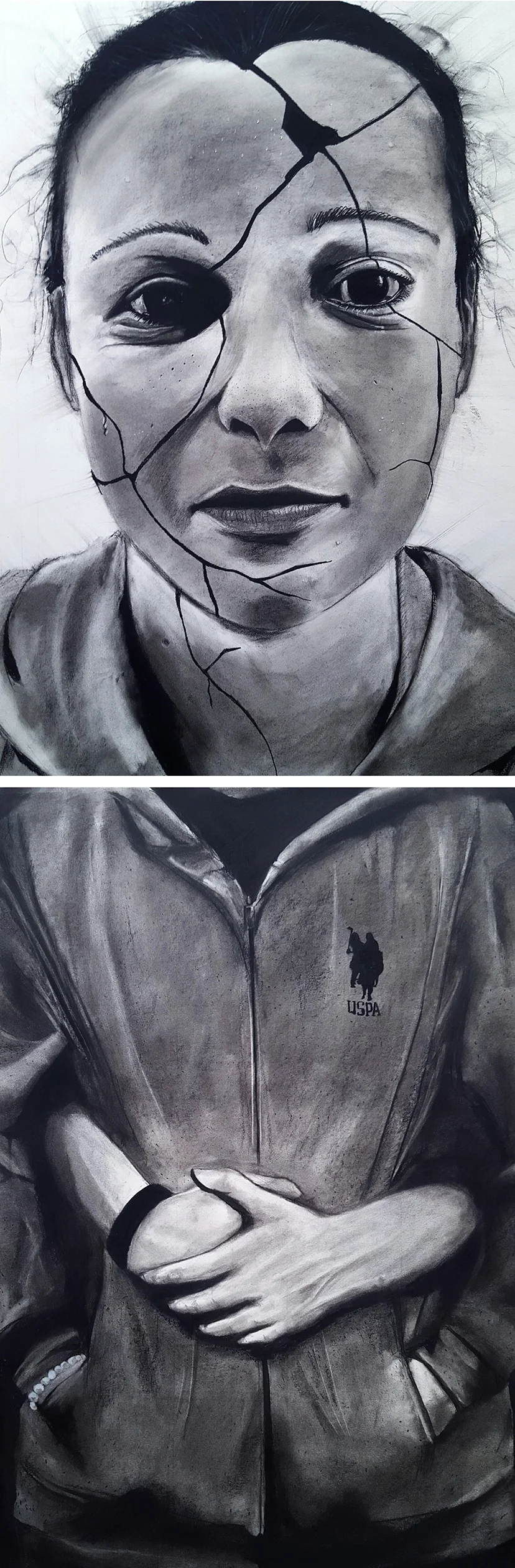 Multi-panel drawing based on theme Disaster